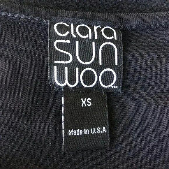 Clara Sun Woo Signature long sleeve tunic scoop neck black Size XS - Picture 7 of 10